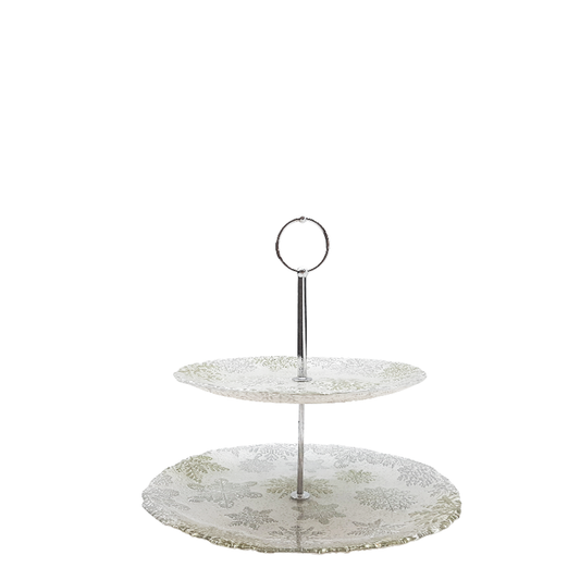 Winter Wonderland  Glass 2 Tier Server