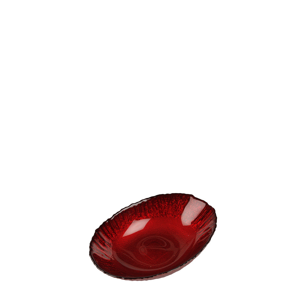Opulence 27cm Oval Red Glass Bowl