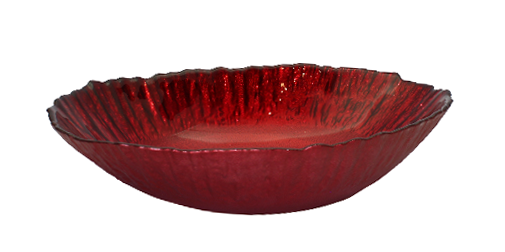 Opulence 27cm Oval Red Glass Bowl