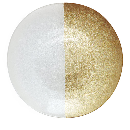 Alexi White & Gold 50cm Glass Centrepiece