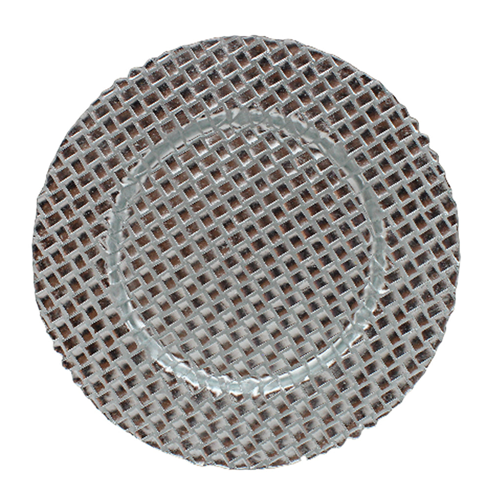 Tessa 32cm Silver Glass Charger