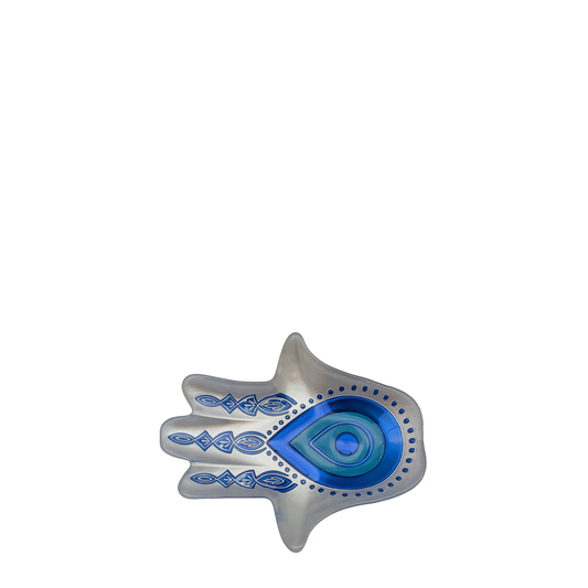 Charmed Glass Evil Eye Plate, White