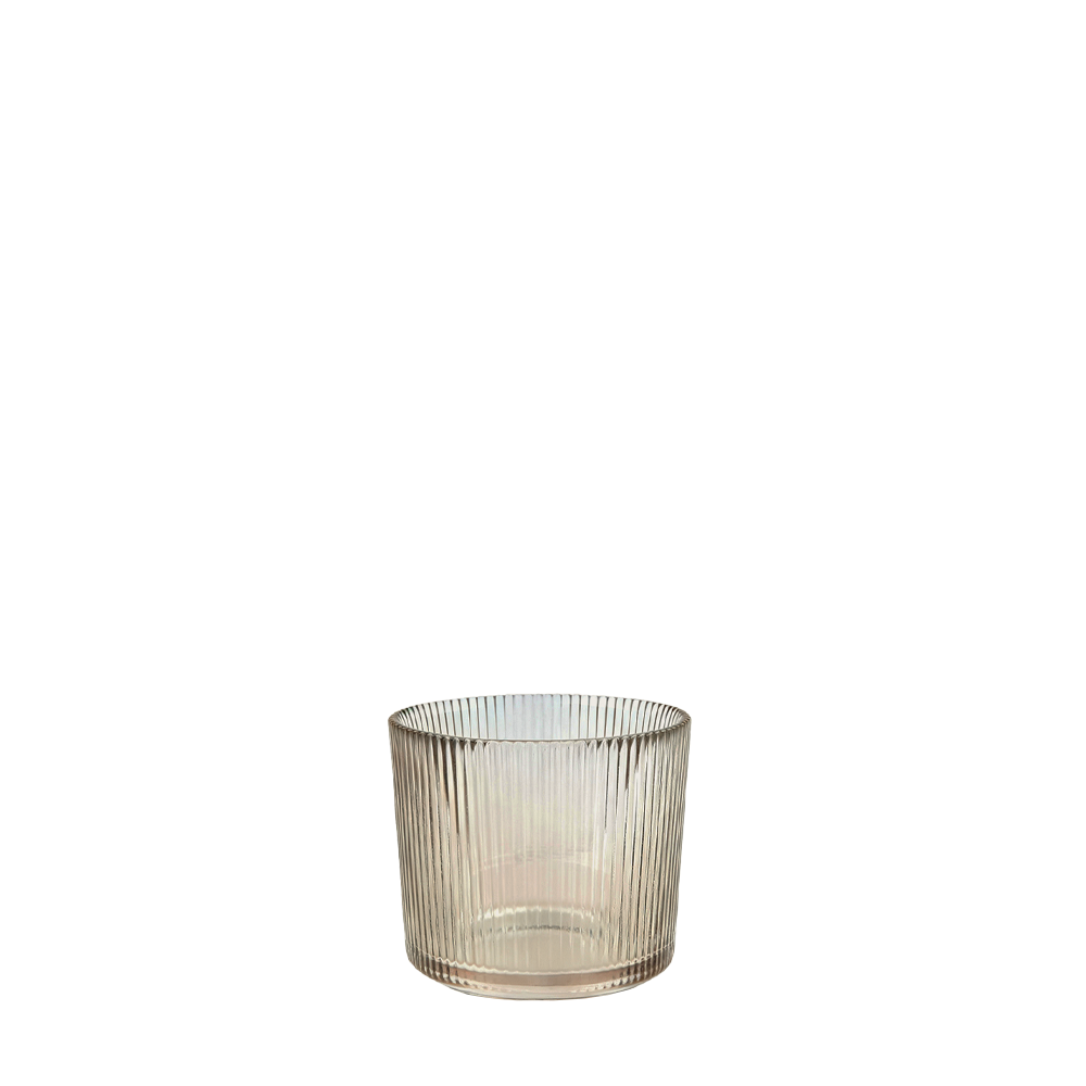 Avanti Glass Tealight Holder, Coffee Lustre