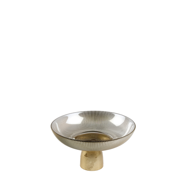 Avanti 25cm Footed Glass Bowl, Coffee Lustre