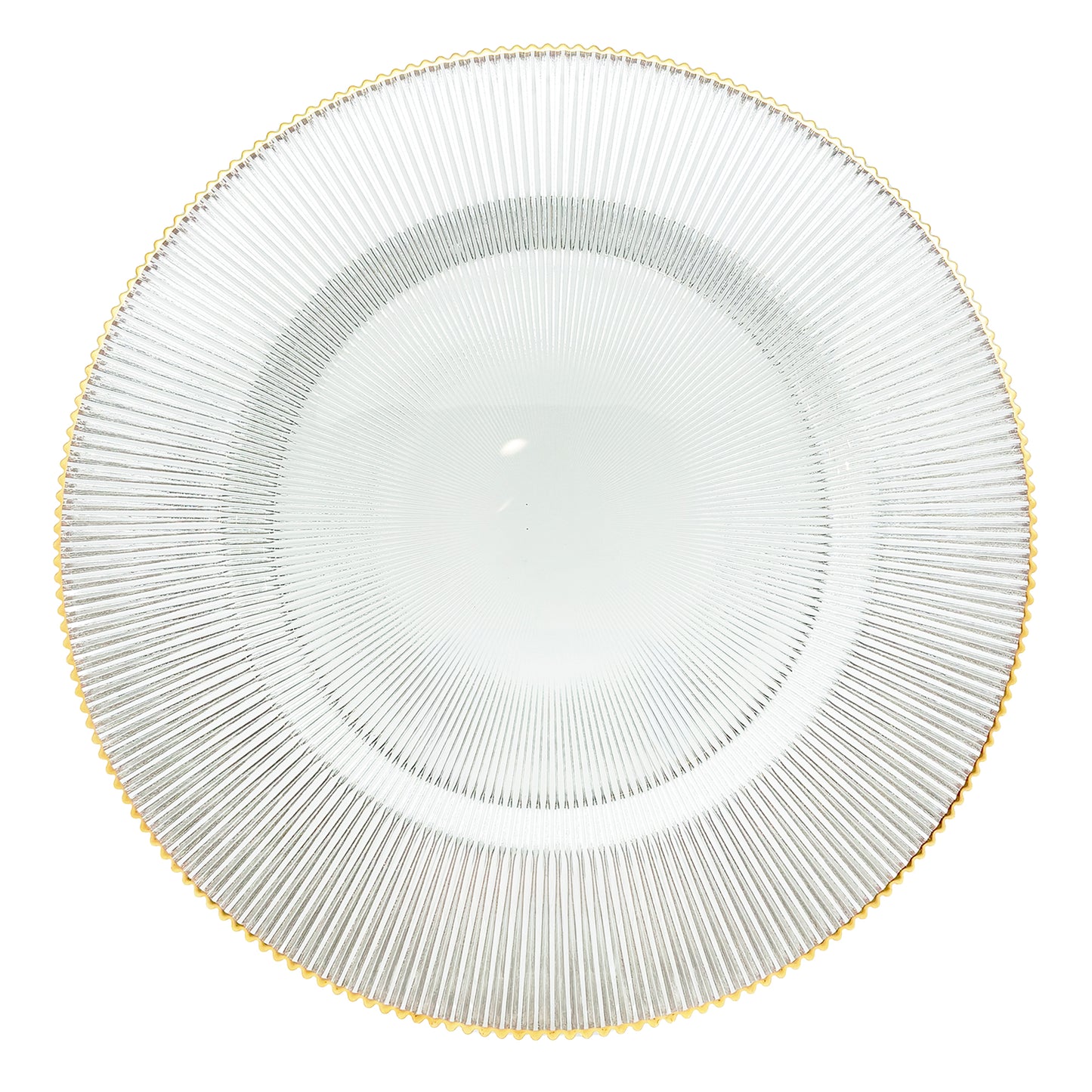 Radiance 33cm Clear Glass Charger Plate with Gold Rim