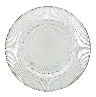 Radiance 33cm Clear Glass Charger Plate with Silver Rim