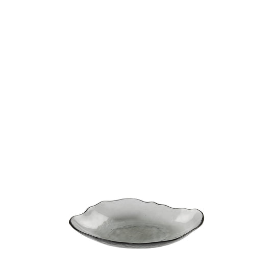Nathan 28cm Oblong Glass Bowl, Opal Grey