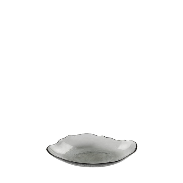 Nathan 28cm Oblong Glass Bowl, Opal Grey