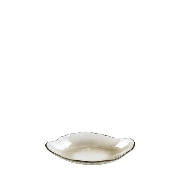 Nathan 28cm Oblong Glass Bowl, Coffee Lustre