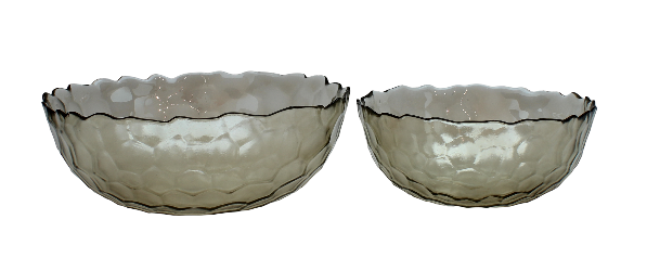 Olympia 25cm Glass Bowl, Coffee Lustre