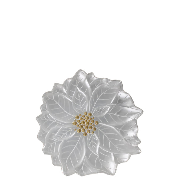 Poinsettia 23cm White Glass  Plate