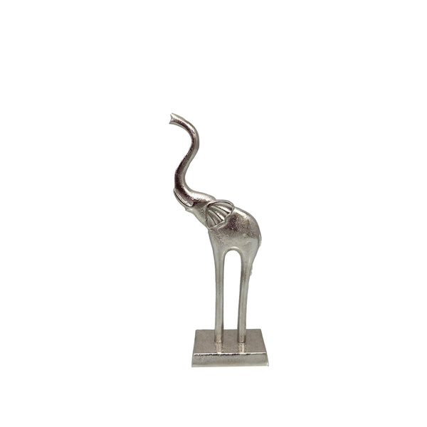 Zoe Small Elephant Sculpture 35.5cm H, Nickel Finish