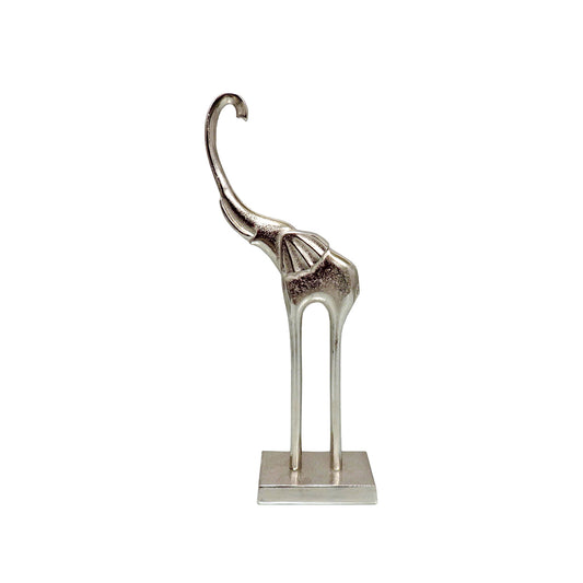 Zoe Large Elephant Sculpture 42.5cm H, Nickel Finish