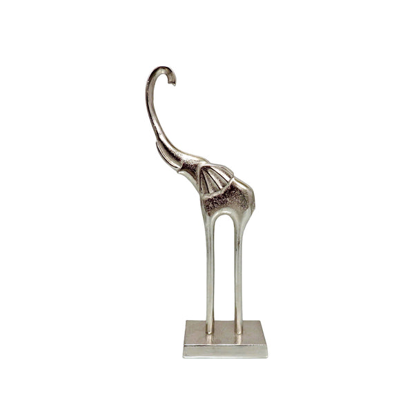 Zoe Large Elephant Sculpture 42.5cm H, Nickel Finish