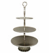 Odyssey 3-tier Server 63cm H, Nickel Finish
