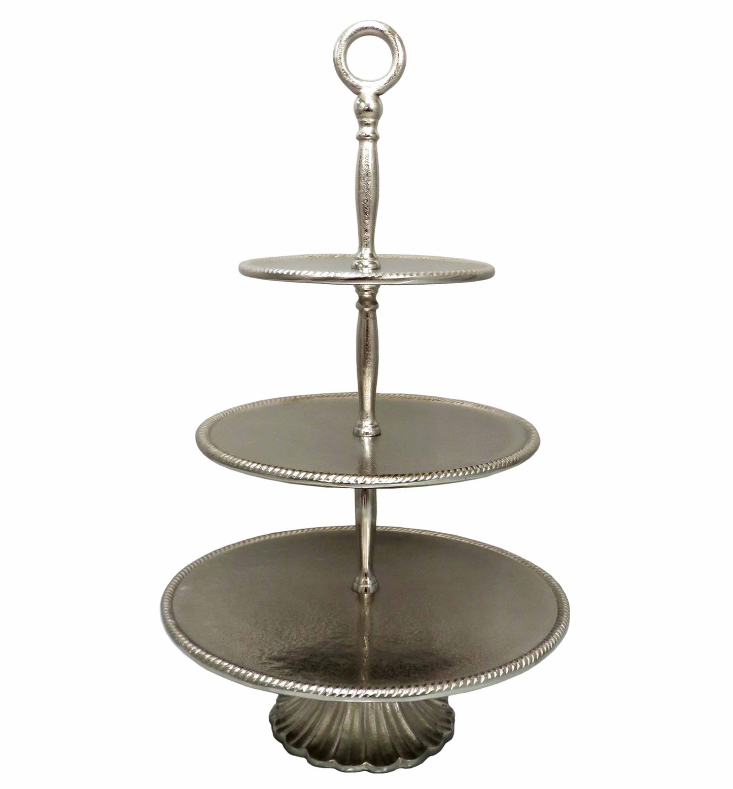 Odyssey 3-tier Server 63cm H, Nickel Finish