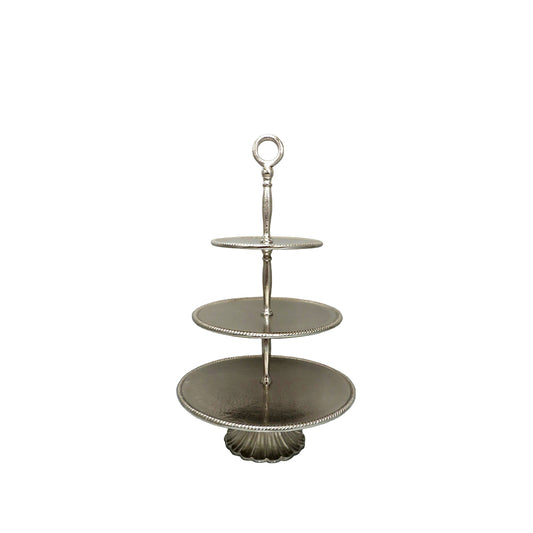 Odyssey 3-tier Server 63cm H, Nickel Finish
