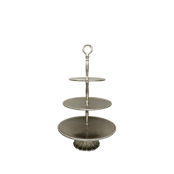 Odyssey 3-tier Server 63cm H, Nickel Finish