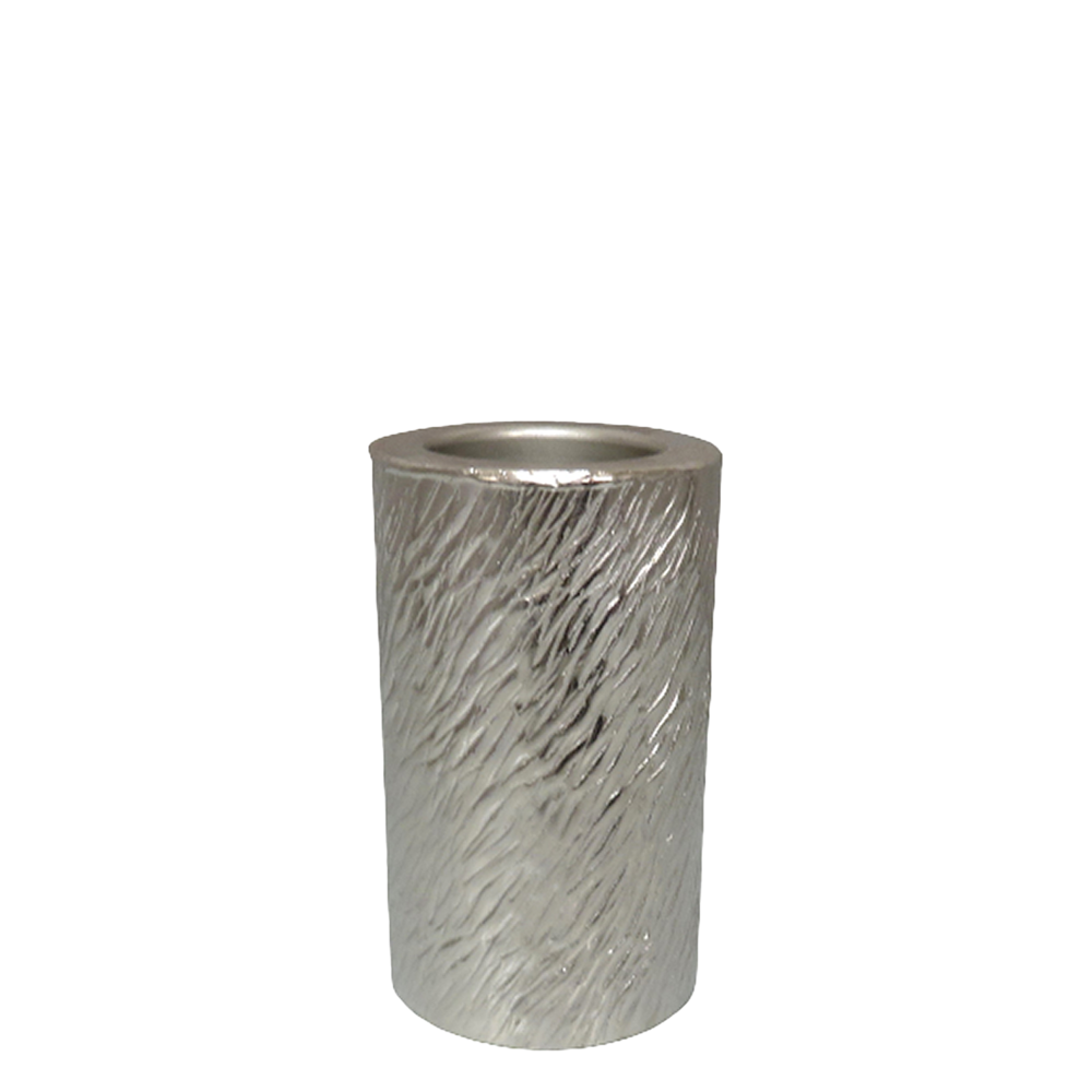 Gaia Small Pillar Holder 21cm H, Nickel Finish