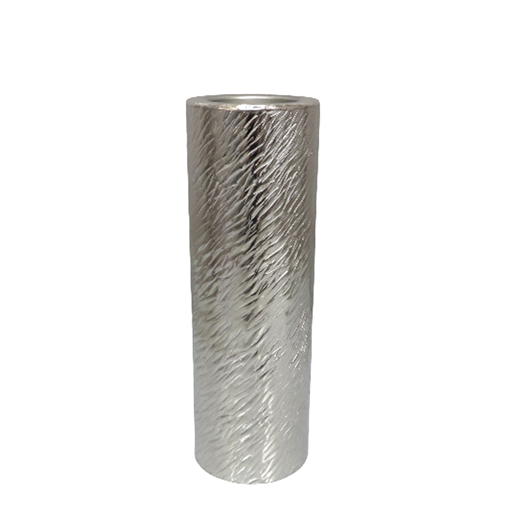 Gaia Medium Pillar Holder 28cm H, Nickel Finish