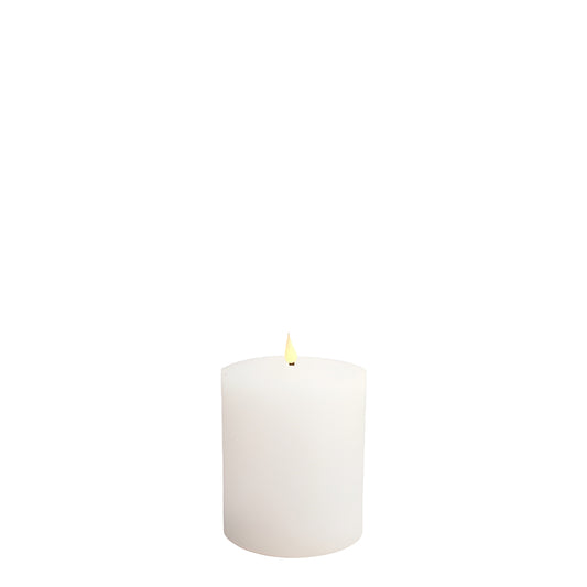 Flameless LED Candle White 4"Dia. X 5"H
