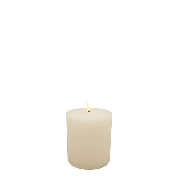 Flameless LED Candle Ivory 4"Dia. X 5"H