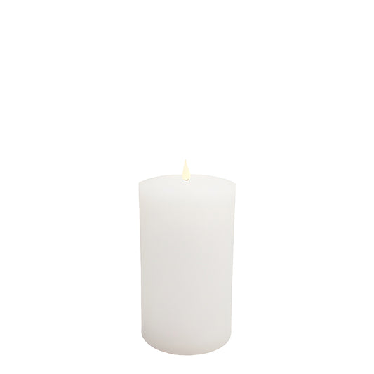 Flameless LED Candle White 4"Dia. X 7"H