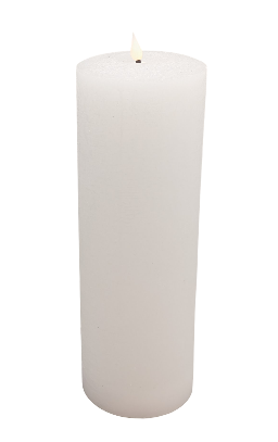 Flameless LED Candle White 4"Dia. X 12"H
