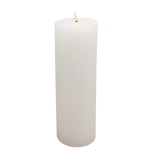 Flameless LED Candle White 4"Dia. X 12"H