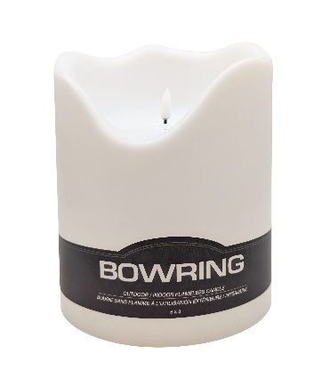 Flameless LED Indoor/Outdoor Candle White 6"Dia. X 8"H