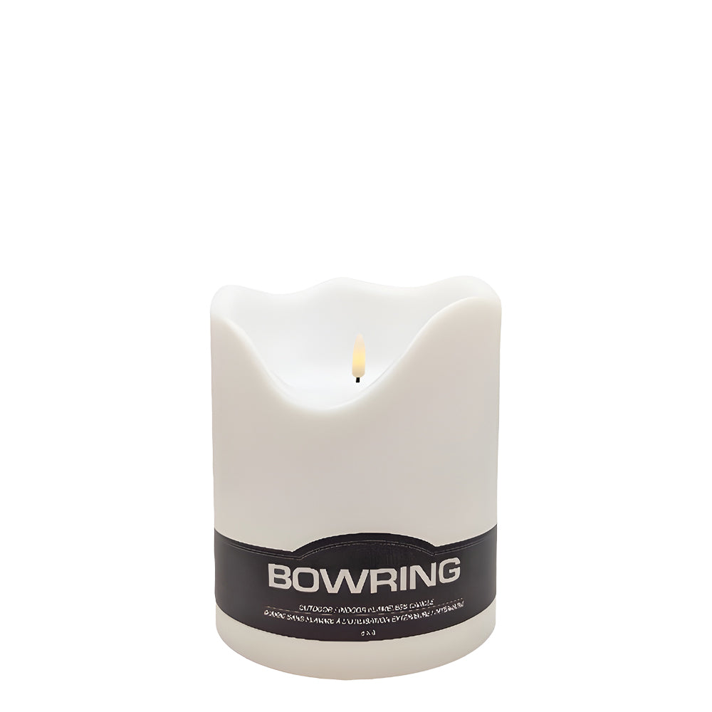 Flameless LED Indoor/Outdoor Candle White 6"Dia. X 8"H