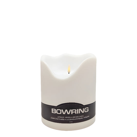 Flameless LED Indoor/Outdoor Candle White 6"Dia. X 8"H