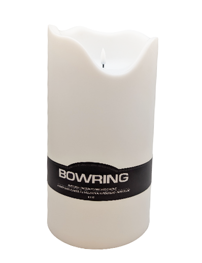 Flameless LED Indoor/Outdoor Candle White 6"Dia. X 12"H