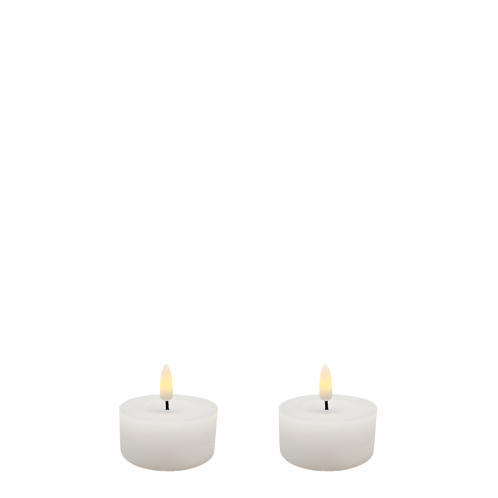 Flameless LED Candle White Set of 2 Tealights 2.5"Dia. X 1"