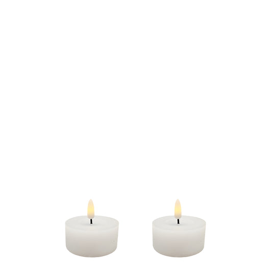 Flameless LED Candle White Set of 2 Tealights 2.5"Dia. X 1"