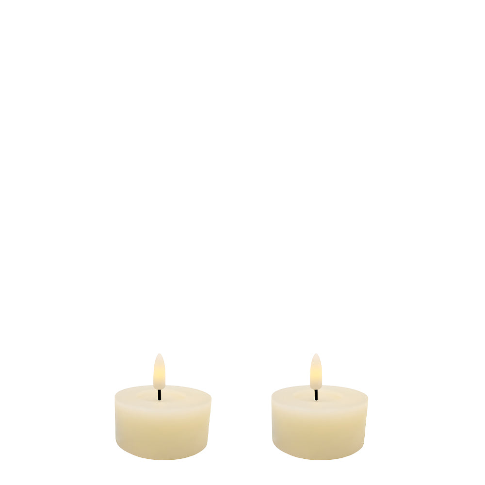 Flameless LED Candle Ivory Set of 2 Tealights 2.5"x 1"