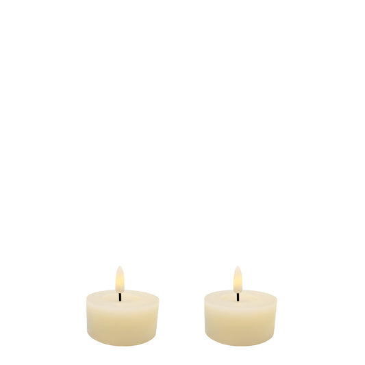 Flameless LED Candle Ivory Set of 2 Tealights 2.5"x 1"