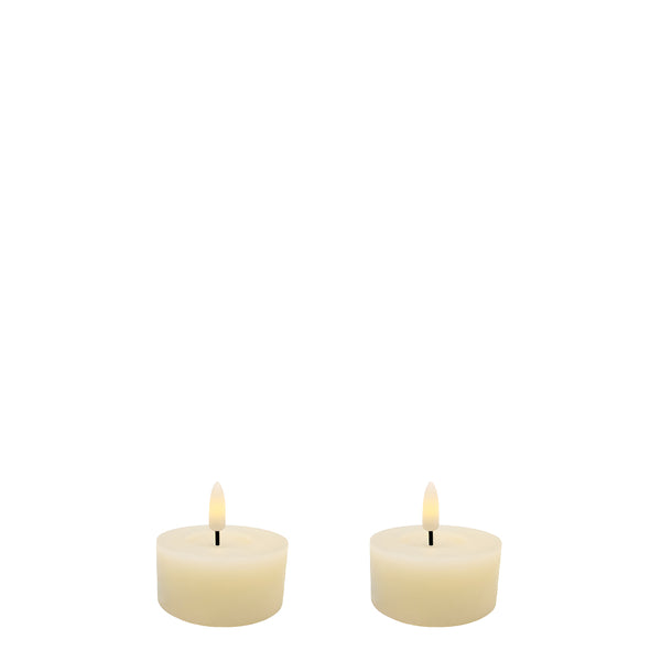 Flameless LED Candle Ivory Set of 2 Tealights 2.5"x 1"