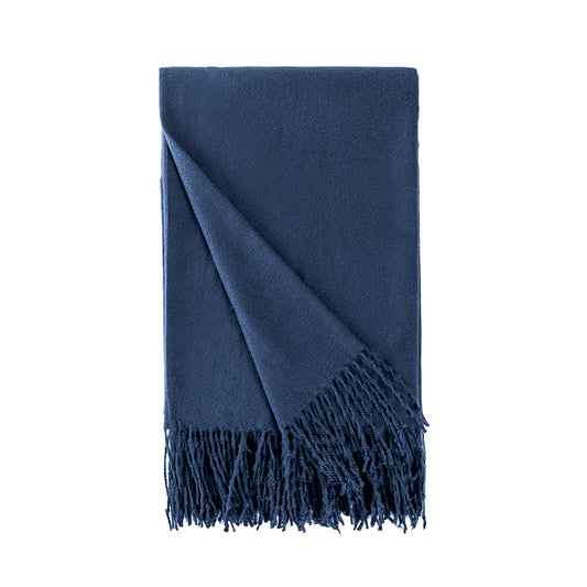 Bella 50" x 60" Pashmina Style Throw, Navy