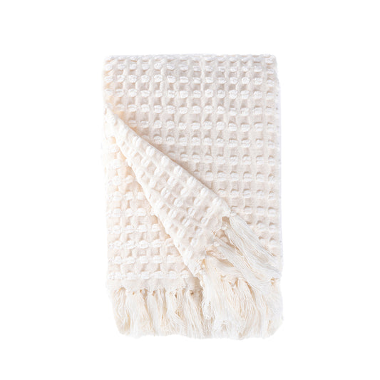 Millie Textured Chenille 50" x 60" Throw, Ivory