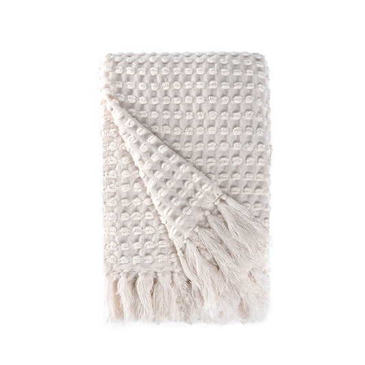 Millie Textured Chenille 50" x 60" Throw, Bisque