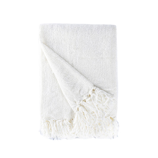 Darby Chenille 50" x 60" Throw, Ivory