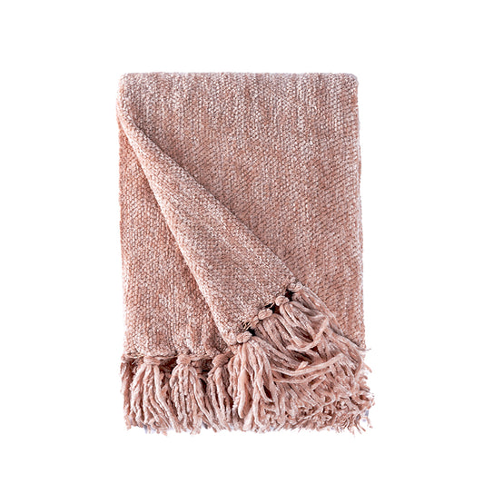 Darby Chenille. 50" x 60" Throw, Rosewood
