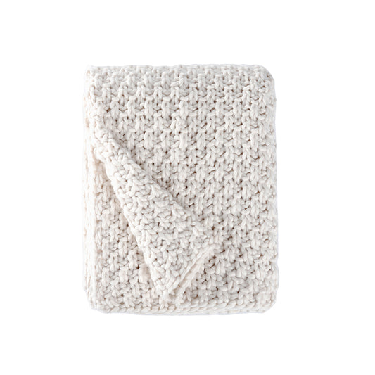 Avanti Waffle Knit 50" x 60" Throw, Bisque