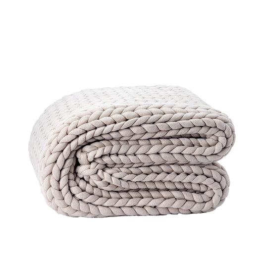 Lugano Chunky Knit 50" x 60" Throw, Taupe
