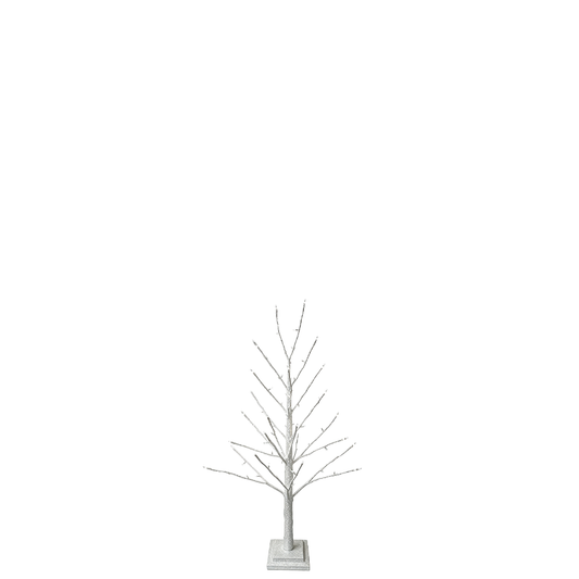 Silver Glitter Tree 90cm/35.5in | 78 Warm White LED Lights