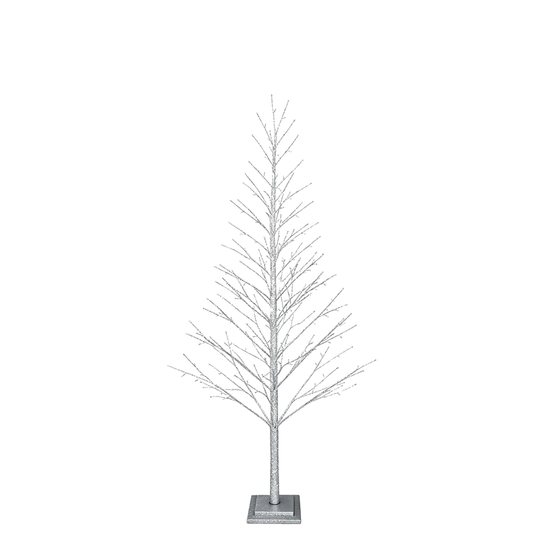 Silver Glitter Tree 210cm/83in | 306 Warm White LED Lights