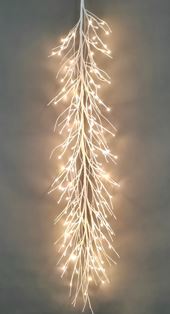 White Glitter Garland with Remote 180cm/71" | 126 Warm White LED Lights