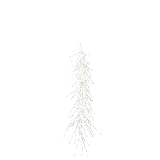 White Glitter Garland with Remote 180cm/71" | 126 Warm White LED Lights