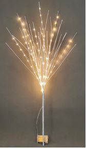 Silver Glitter Branch 100cm/39in | 99 Warm White Lights